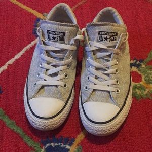 Gray and white Converse All Star shoes